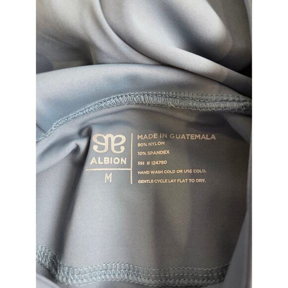 Albion Teal Blue Hoodie Crop Sweatshirt Medium Athleisure Athletic - Picture 3 of 6